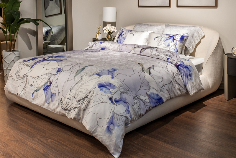 Кровать Палаццо(Palazzo) 180 без мех.шенилл экрю Natur-Ecru 215*240*90см