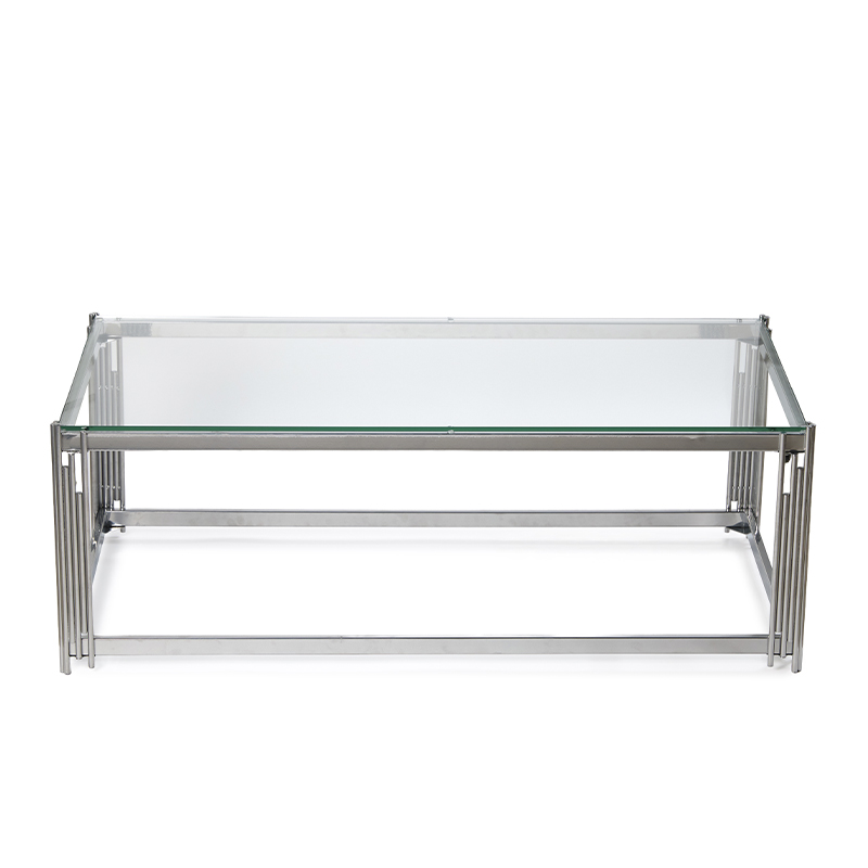 Стол журнальный Афина серебро Clear