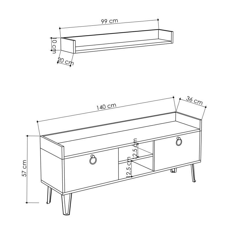 ТВ тумба KEDAY TV STAND WHITE